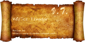 Vácz Tivadar névjegykártya
