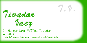 tivadar vacz business card